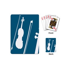 Violin Music Blue Playing Cards (mini) 