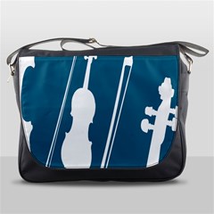 Violin Music Blue Messenger Bags by Mariart