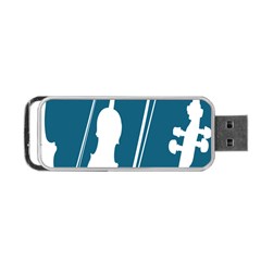 Violin Music Blue Portable Usb Flash (one Side) by Mariart