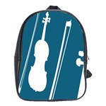 Violin Music Blue School Bags (XL)  Front