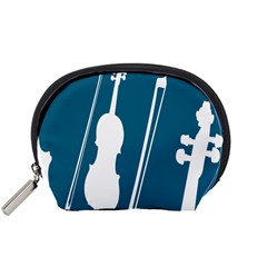 Violin Music Blue Accessory Pouches (small)  by Mariart