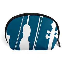 Violin Music Blue Accessory Pouches (large)  by Mariart