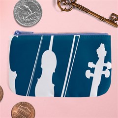 Violin Music Blue Large Coin Purse