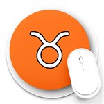 Taurus Symbol Sign Orange Round Mousepads Front