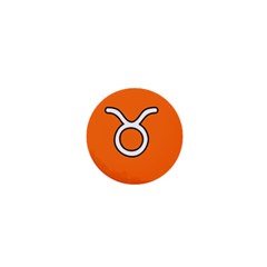 Taurus Symbol Sign Orange 1  Mini Buttons by Mariart