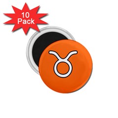 Taurus Symbol Sign Orange 1 75  Magnets (10 Pack) 