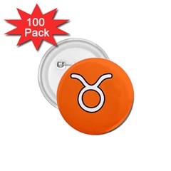 Taurus Symbol Sign Orange 1 75  Buttons (100 Pack) 