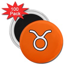 Taurus Symbol Sign Orange 2 25  Magnets (100 Pack)  by Mariart