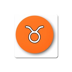 Taurus Symbol Sign Orange Square Magnet