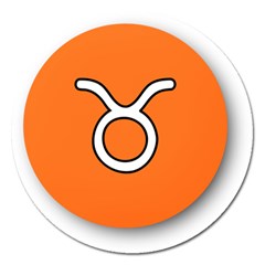 Taurus Symbol Sign Orange Magnet 5  (round) by Mariart