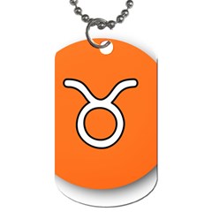 Taurus Symbol Sign Orange Dog Tag (one Side) by Mariart