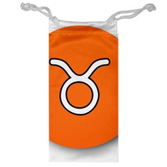 Taurus Symbol Sign Orange Jewelry Bag by Mariart