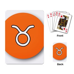 Taurus Symbol Sign Orange Playing Card by Mariart