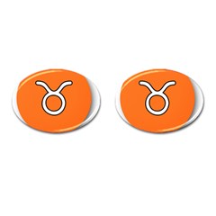 Taurus Symbol Sign Orange Cufflinks (oval) by Mariart