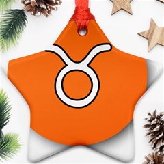 Taurus Symbol Sign Orange Star Ornament (two Sides) by Mariart