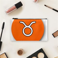 Taurus Symbol Sign Orange Cosmetic Bag (small) 