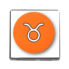 Taurus Symbol Sign Orange Memory Card Reader (square) by Mariart