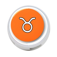 Taurus Symbol Sign Orange 4-port Usb Hub (two Sides)  by Mariart