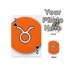 Taurus Symbol Sign Orange Playing Cards 54 (mini)  by Mariart