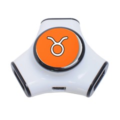 Taurus Symbol Sign Orange 3-port Usb Hub by Mariart