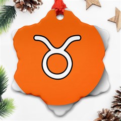 Taurus Symbol Sign Orange Ornament (snowflake)