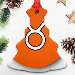 Taurus Symbol Sign Orange Ornament (christmas Tree)  by Mariart