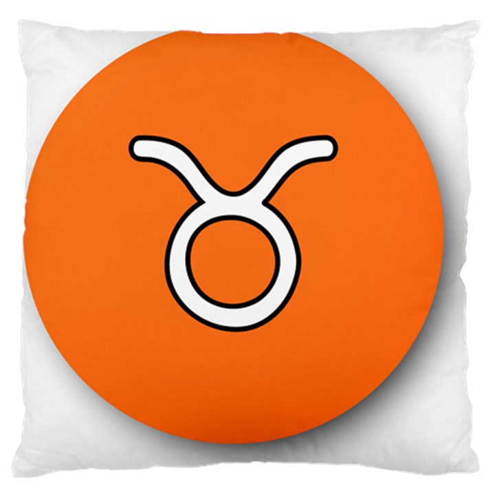 Taurus Symbol Sign Orange Large Cushion Case (Two Sides)