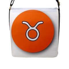 Taurus Symbol Sign Orange Flap Messenger Bag (l)  by Mariart