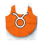 Taurus Symbol Sign Orange Full Print Recycle Bags (L)  Front