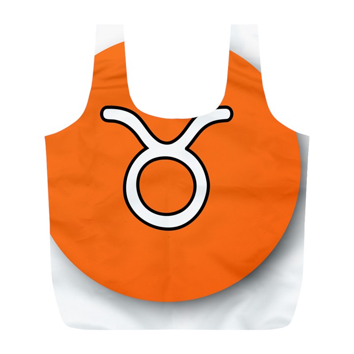 Taurus Symbol Sign Orange Full Print Recycle Bags (L) 