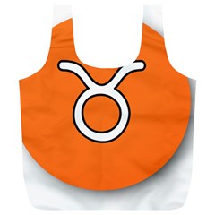 Taurus Symbol Sign Orange Full Print Recycle Bags (l)  by Mariart