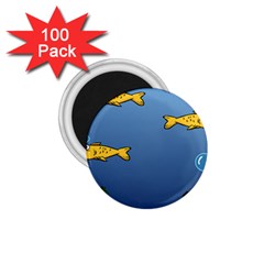 Water Bubbles Fish Seaworld Blue 1 75  Magnets (100 Pack) 