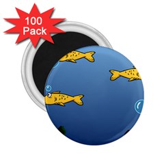 Water Bubbles Fish Seaworld Blue 2 25  Magnets (100 Pack)  by Mariart