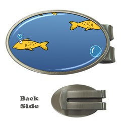 Water Bubbles Fish Seaworld Blue Money Clips (oval) 