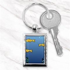 Water Bubbles Fish Seaworld Blue Key Chains (rectangle)  by Mariart