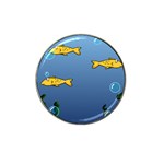 Water Bubbles Fish Seaworld Blue Hat Clip Ball Marker (10 pack) Front