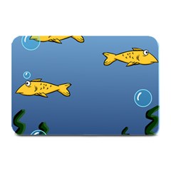 Water Bubbles Fish Seaworld Blue Plate Mats by Mariart