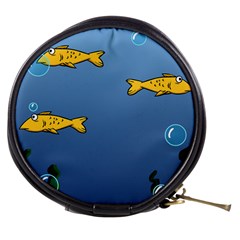 Water Bubbles Fish Seaworld Blue Mini Makeup Bags by Mariart