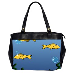 Water Bubbles Fish Seaworld Blue Office Handbags (2 Sides)  by Mariart