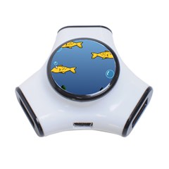 Water Bubbles Fish Seaworld Blue 3-port Usb Hub by Mariart