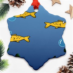 Water Bubbles Fish Seaworld Blue Ornament (snowflake) by Mariart