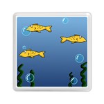 Water Bubbles Fish Seaworld Blue Memory Card Reader (Square)  Front