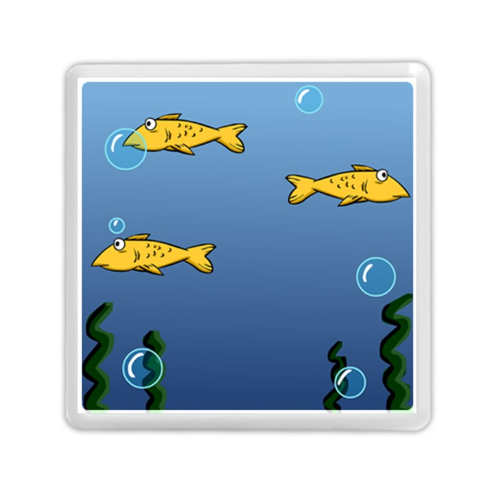 Water Bubbles Fish Seaworld Blue Memory Card Reader (Square) 