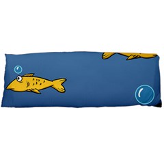 Water Bubbles Fish Seaworld Blue Body Pillow Case (dakimakura) by Mariart