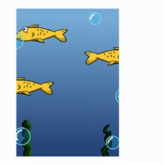 Water Bubbles Fish Seaworld Blue Small Garden Flag (two Sides) by Mariart