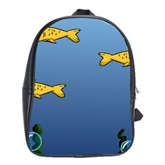 Water Bubbles Fish Seaworld Blue School Bags (xl) 