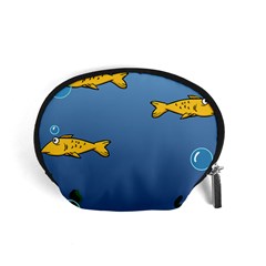 Water Bubbles Fish Seaworld Blue Accessory Pouches (small) 