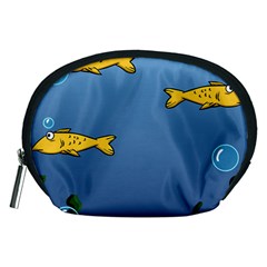 Water Bubbles Fish Seaworld Blue Accessory Pouches (medium)  by Mariart