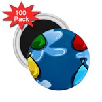 Water Balloon Blue Red Green Yellow Spot 2.25  Magnets (100 pack)  Front