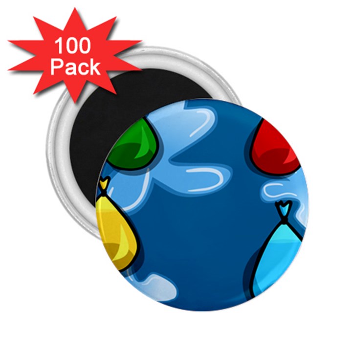 Water Balloon Blue Red Green Yellow Spot 2.25  Magnets (100 pack) 